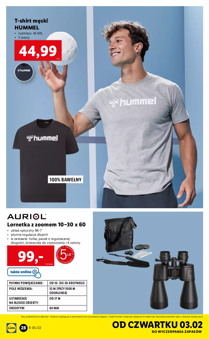 Gazetka promocyjna Lidl - GAZETKA - ważna 31.01 do 05.02.2022 - strona 32 - produkty: Lornetka, Obiektyw, Pasek, T-shirt, Torba