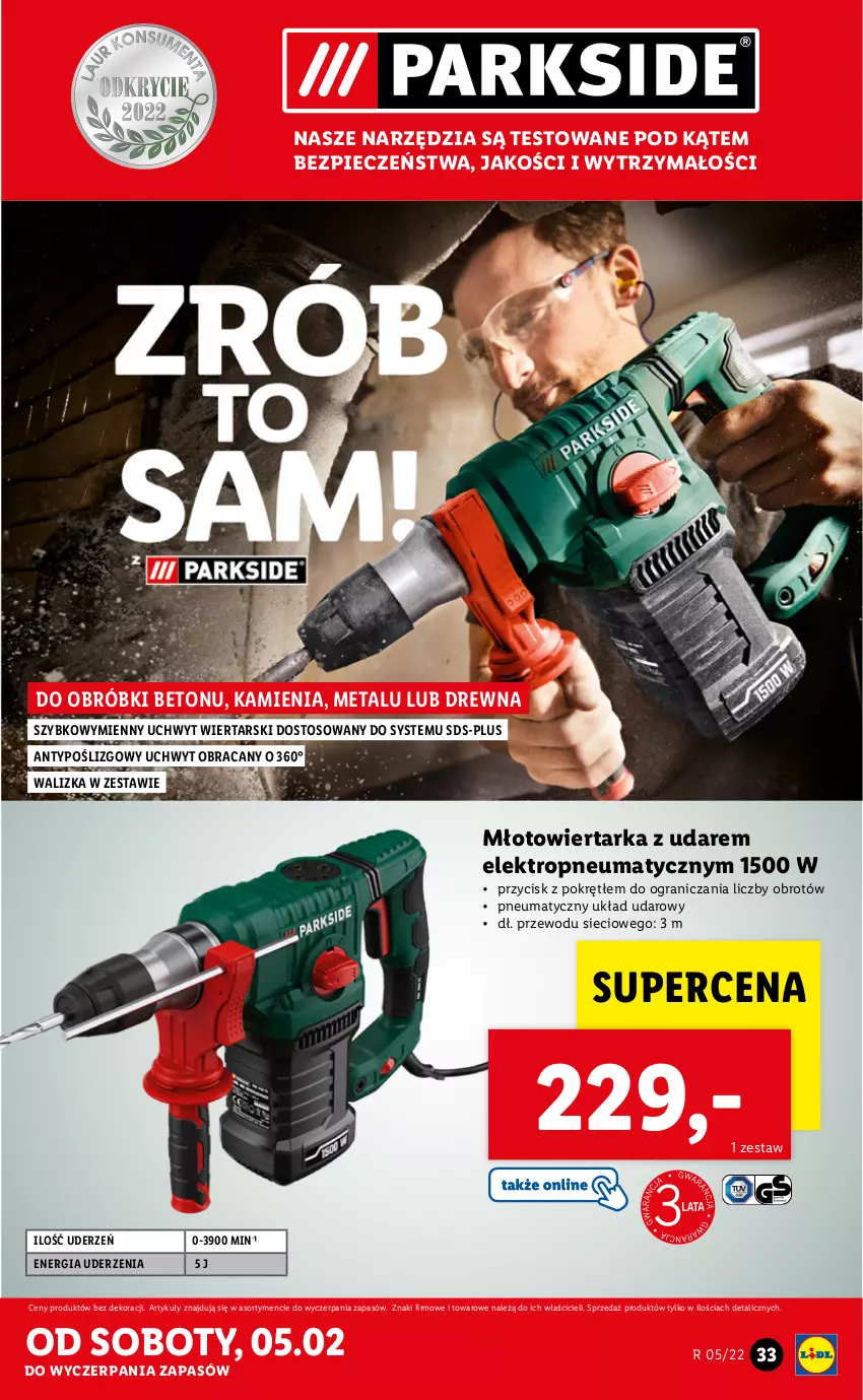 Gazetka promocyjna Lidl - GAZETKA - ważna 31.01 do 05.02.2022 - strona 37 - produkty: Gra, Młot, Młotowiertarka, Piec, Tarka, Walizka, Wiertarka