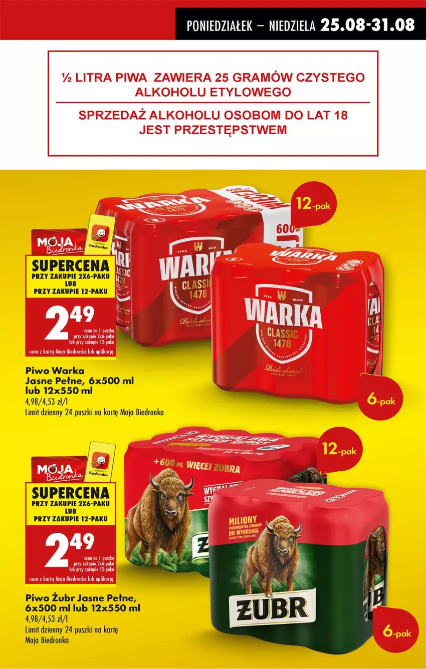 Gazetka promocyjna Biedronka - Od Poniedziałku - ważna 25.08 do 30.08.2025 - strona 15 - produkty: Gra, Piwa, Piwo, Warka