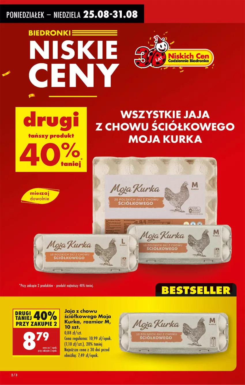 Gazetka promocyjna Biedronka - Od Poniedziałku - ważna 25.08 do 30.08.2025 - strona 2 - produkty: Jaja