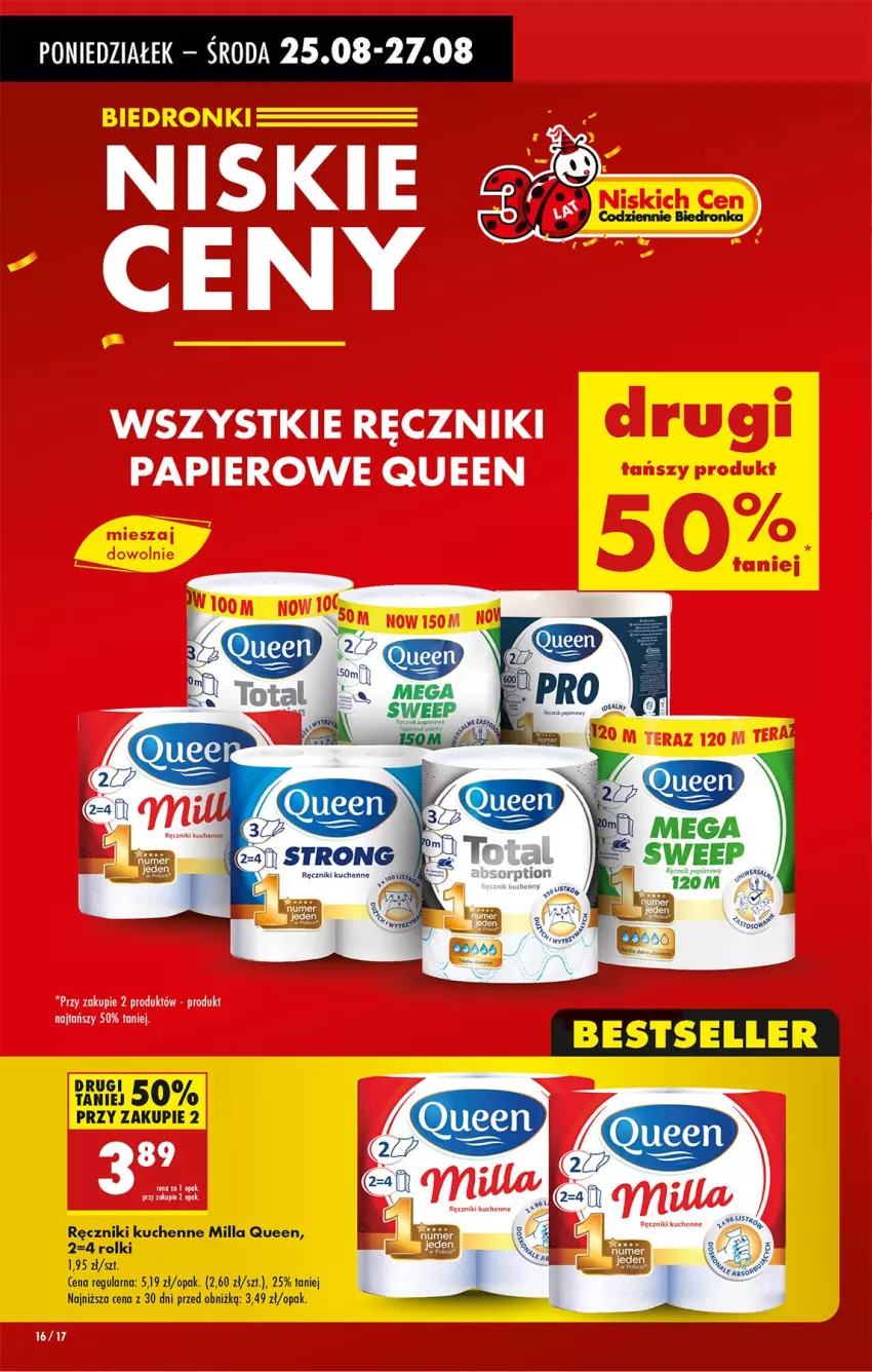 Gazetka promocyjna Biedronka - Od Poniedziałku - ważna 25.08 do 30.08.2025 - strona 20 - produkty: Papier, Ręcznik, Ręczniki papierowe, Rolki