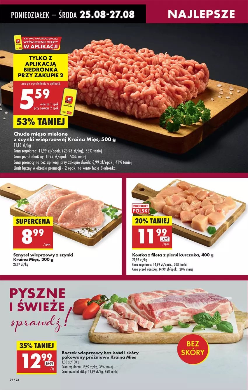 Gazetka promocyjna Biedronka - Od Poniedziałku - ważna 25.08 do 30.08.2025 - strona 28 - produkty: Boczek, Boczek wieprzowy, Kurczak, Mięso, Mięso mielone, Mięso mielone z szynki