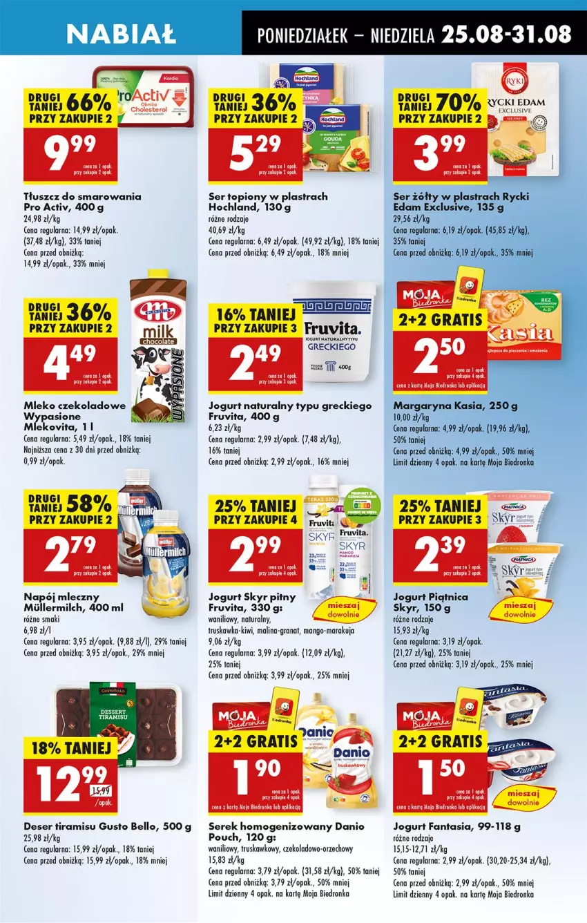 Gazetka promocyjna Biedronka - Od Poniedziałku - ważna 25.08 do 30.08.2025 - strona 51 - produkty: Bell, Danio, Deser, Edam, Fa, Fanta, Gra, Granat, Hochland, Jogurt, Jogurt naturalny, Kiwi, LEGO, Leon, Mango, Mleko, Napój, Napój mleczny, Piątnica, Ser, Ser topiony, Serek, Serek homogenizowany, Top