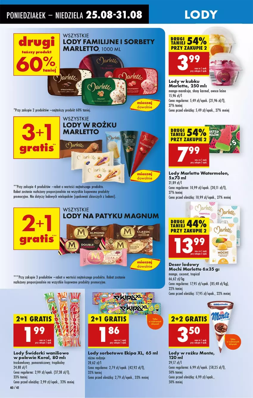 Gazetka promocyjna Biedronka - Od Poniedziałku - ważna 25.08 do 30.08.2025 - strona 52 - produkty: Deser, Fa, Gra, Lody, Mango, Melon, Monte, Owoce, Ser