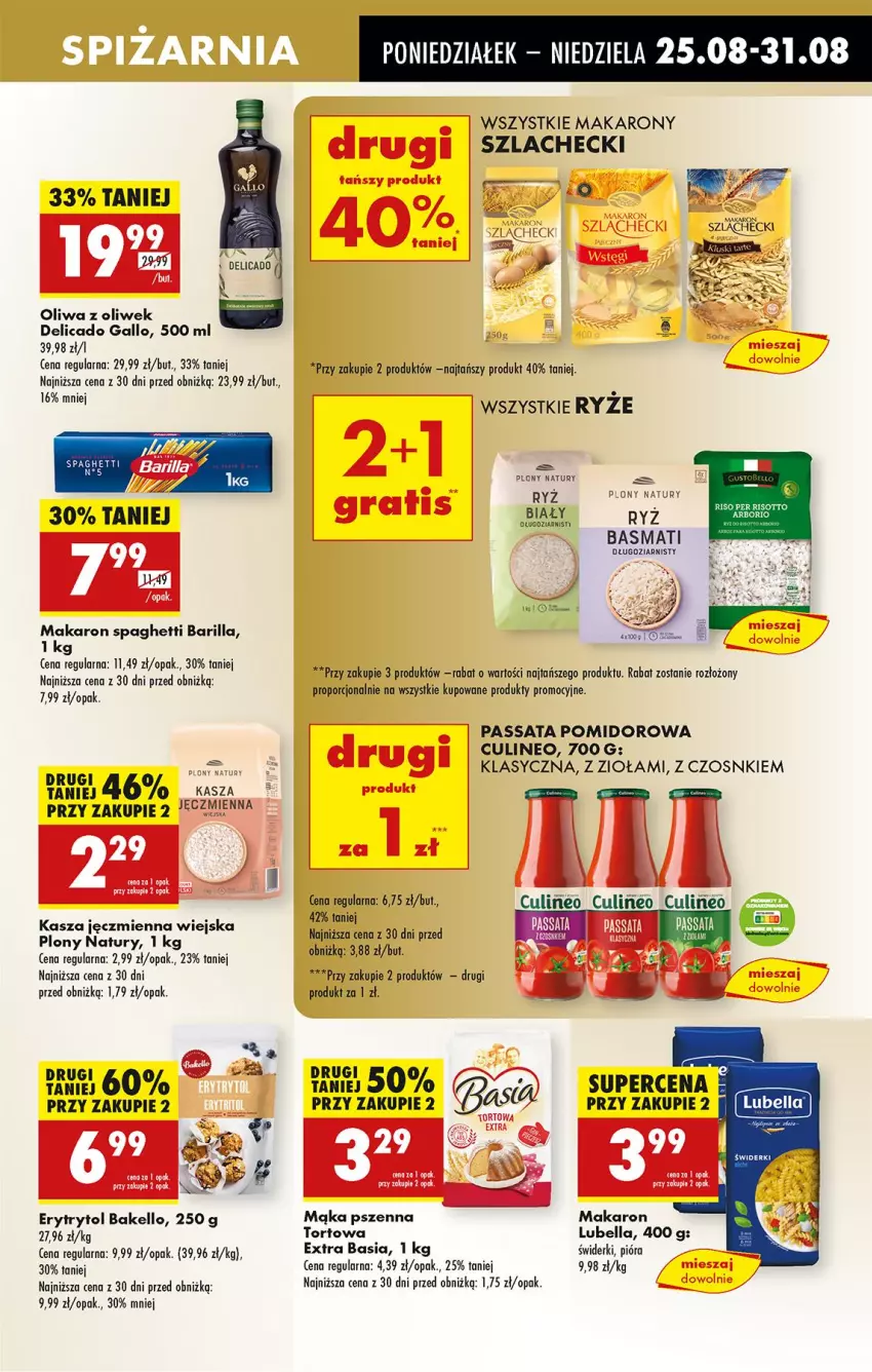 Gazetka promocyjna Biedronka - Od Poniedziałku - ważna 25.08 do 30.08.2025 - strona 55 - produkty: Barilla, Basia, Bell, Bella, Kasza, Kasza jęczmienna, Lubella, Mąka, Mąka pszenna, Makaron, Oliwa, Oliwa z oliwek, Por, Ryż, Spaghetti