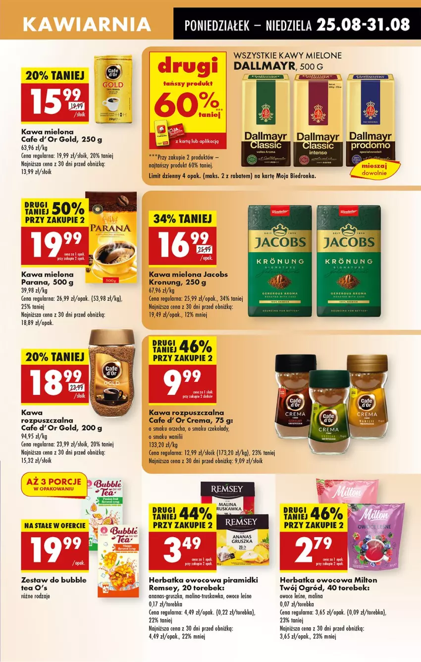 Gazetka promocyjna Biedronka - Od Poniedziałku - ważna 25.08 do 30.08.2025 - strona 63 - produkty: Ananas, Dallmayr, Jacobs, Kawa, Kawa mielona, Kawa rozpuszczalna, Owoce, Torebka