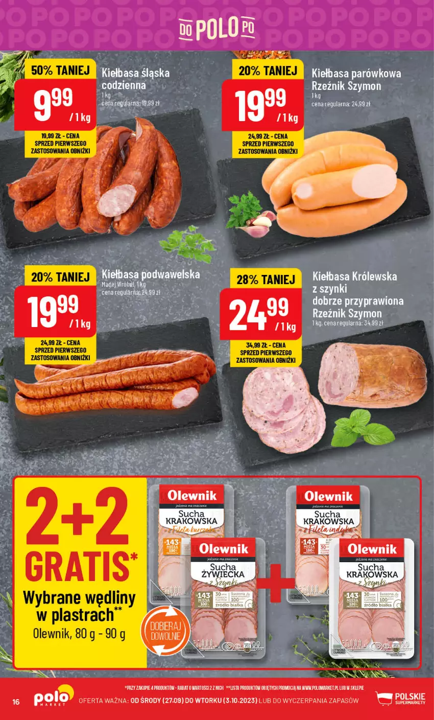 Gazetka promocyjna PoloMarket - Gazetka pomocyjna - ważna 27.09 do 03.10.2023 - strona 16 - produkty: Gra, Kiełbasa, Olewnik