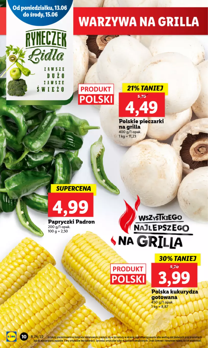 Gazetka promocyjna Lidl - GAZETKA - ważna 13.06 do 15.06.2022 - strona 10 - produkty: Grill, Kukurydza, Piec