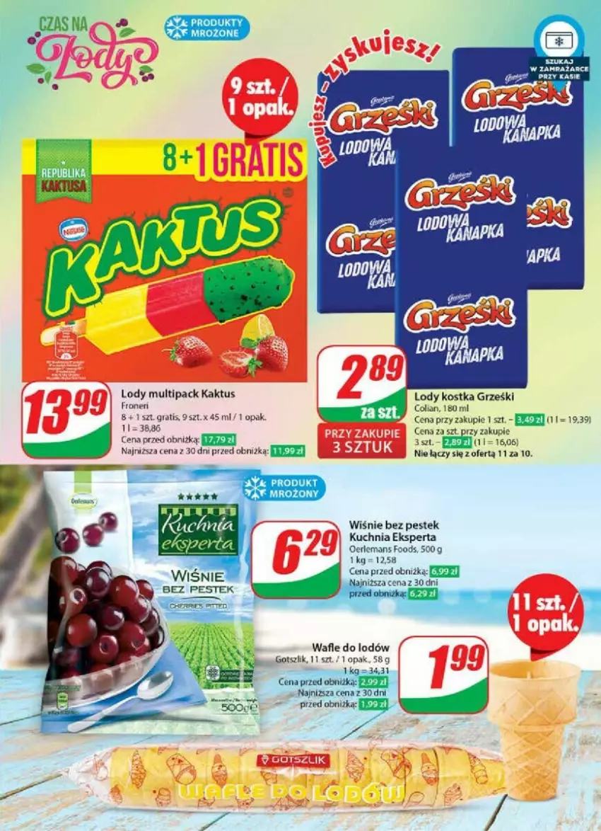 Gazetka promocyjna Dino - ważna 04.09 do 10.09.2024 - strona 18 - produkty: Fa, Gra, Grześki, Kaktus, Kuchnia, Lody, Stek, Top, Wafle, Wafle do lodów