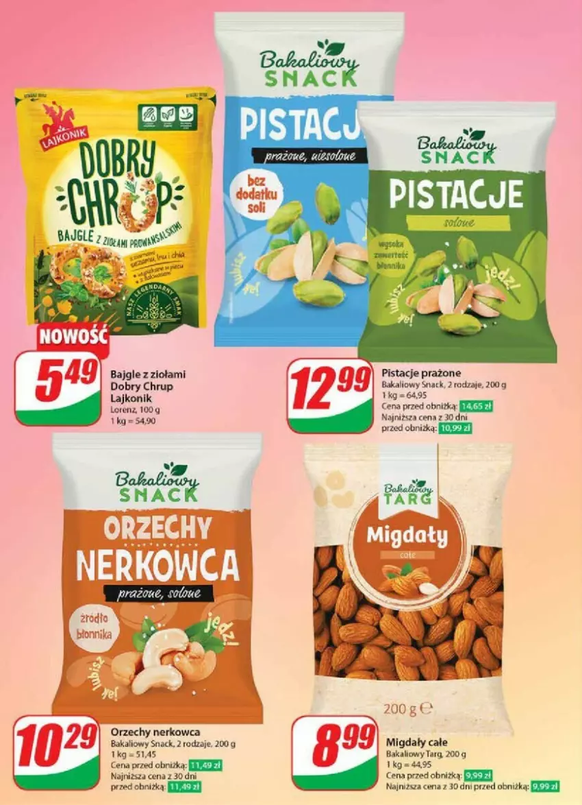 Gazetka promocyjna Dino - ważna 04.09 do 10.09.2024 - strona 35 - produkty: Bajgle, Lajkonik, Lorenz, Migdały, Pistacje