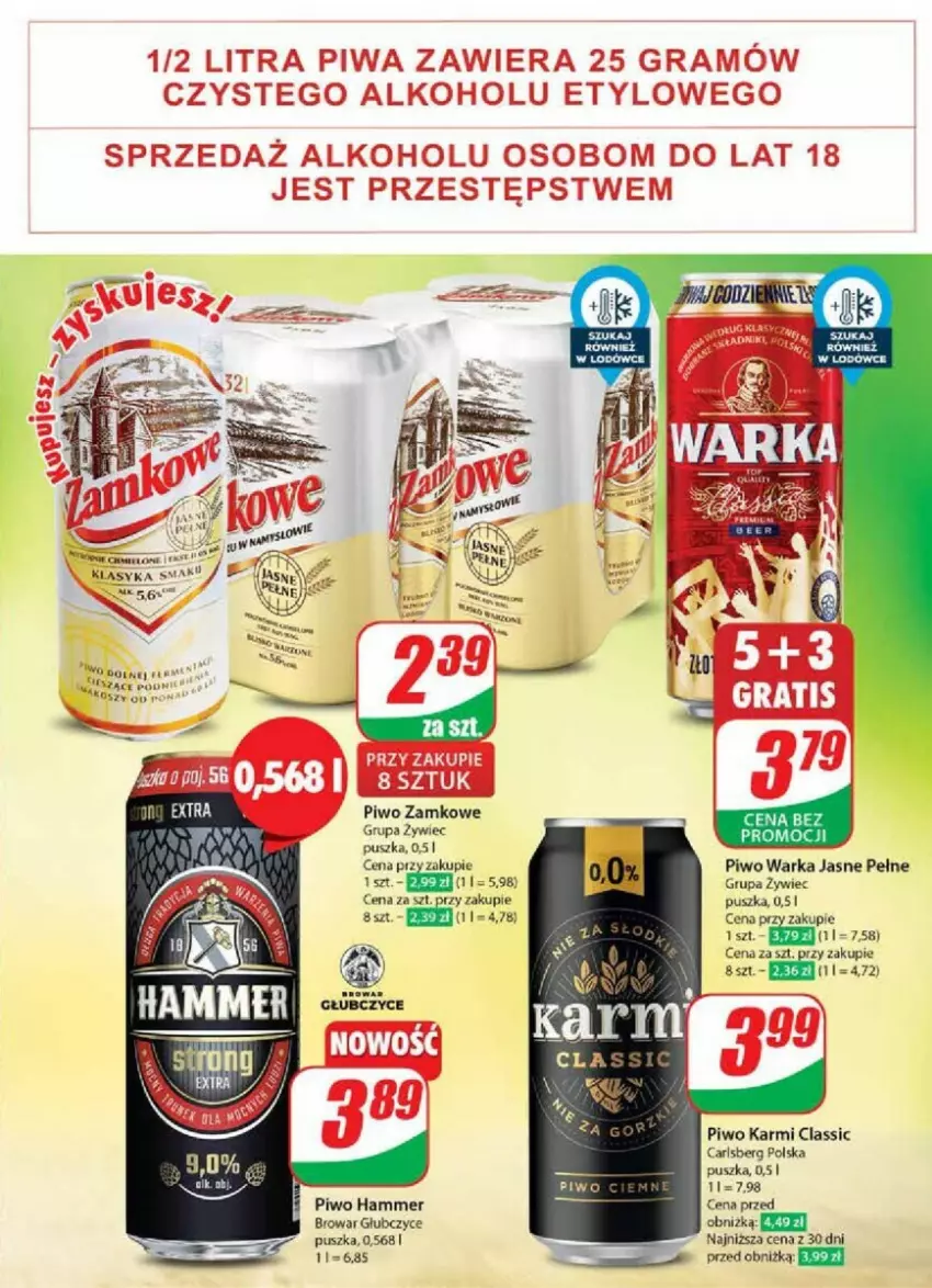 Gazetka promocyjna Dino - ważna 04.09 do 10.09.2024 - strona 42 - produkty: Carlsberg, Karmi, Kosz, Piwo, Warka