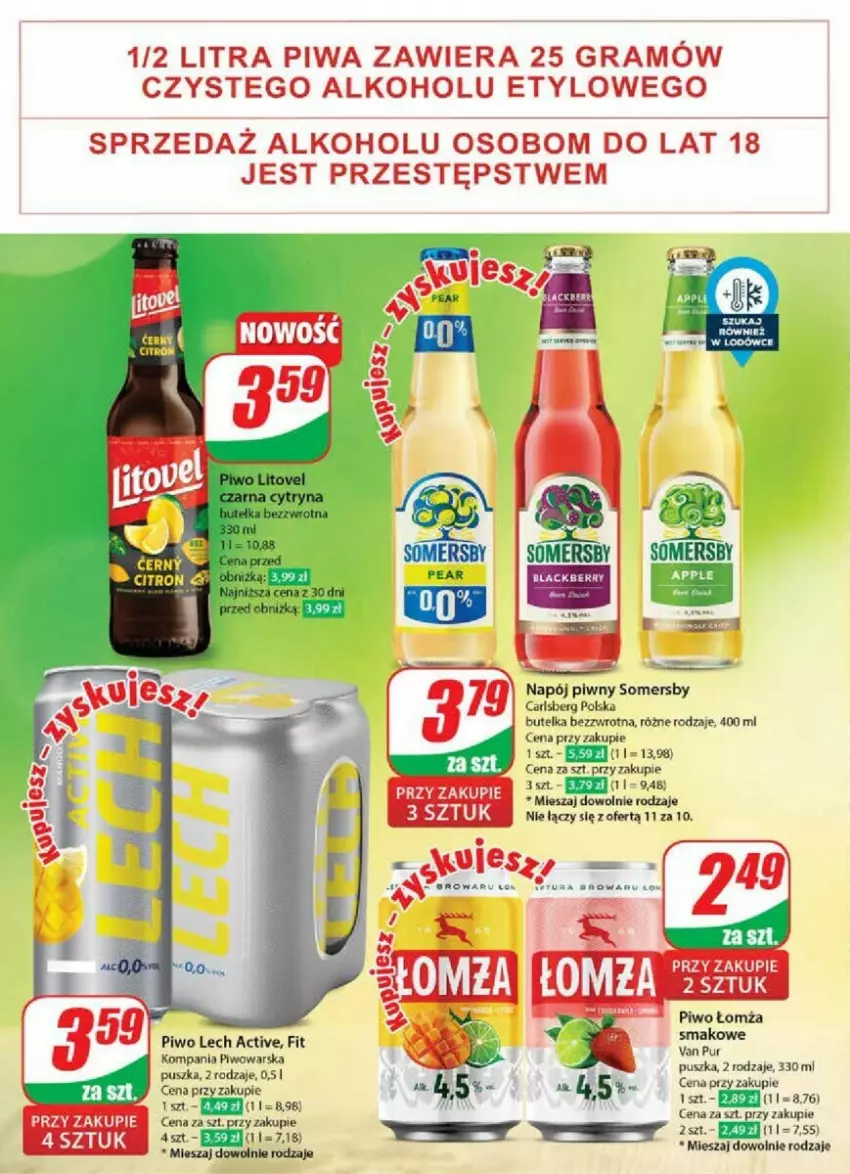 Gazetka promocyjna Dino - ważna 04.09 do 10.09.2024 - strona 43 - produkty: Carlsberg, Gra, Napój, Piwa, Piwo, Pur, Somersby