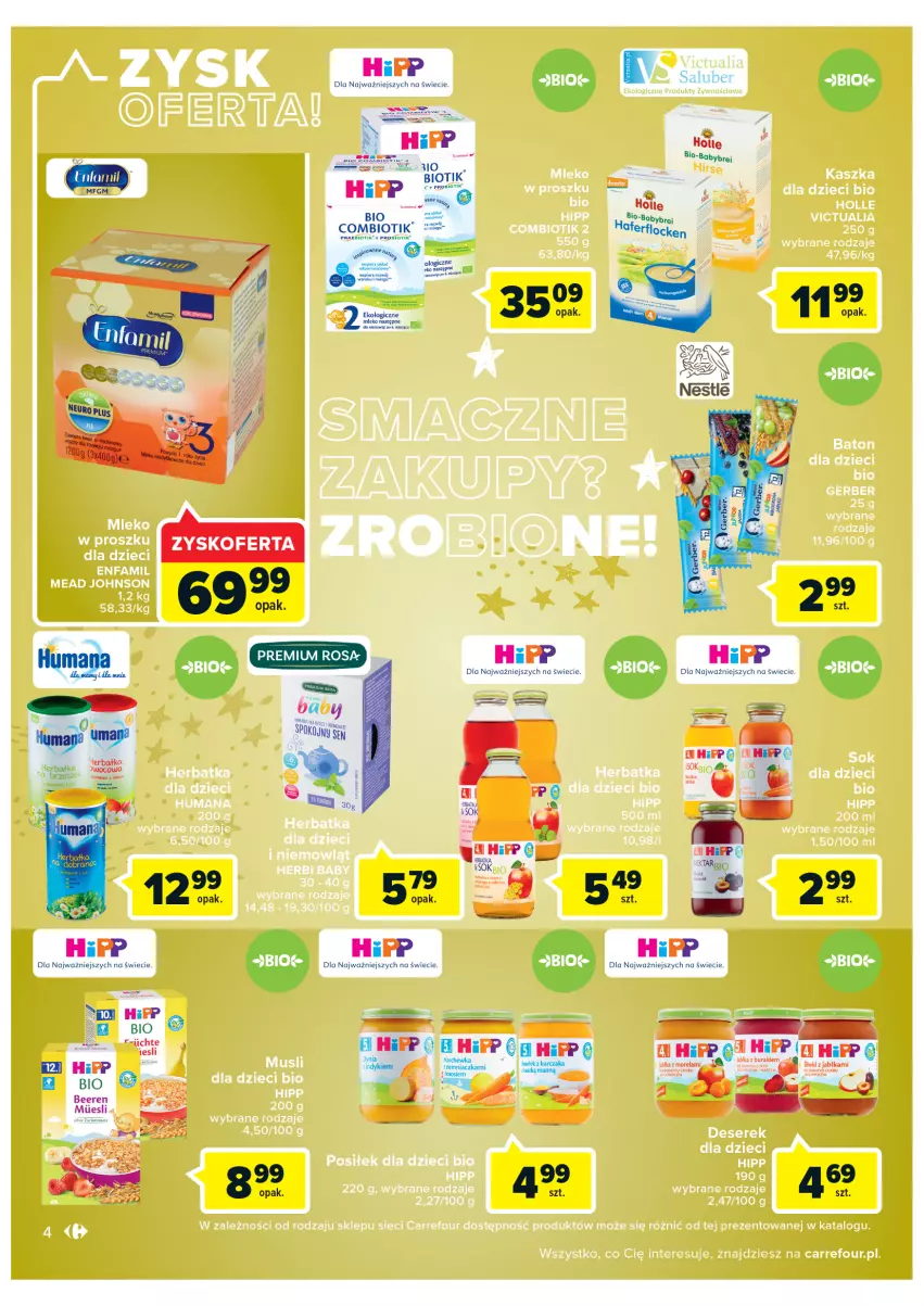 Gazetka promocyjna Carrefour - Gazetka Dla naszych skarbów - ważna 15.02 do 26.02.2022 - strona 4 - produkty: HiPP, Holle, Mleko, Morela, O nas, Por