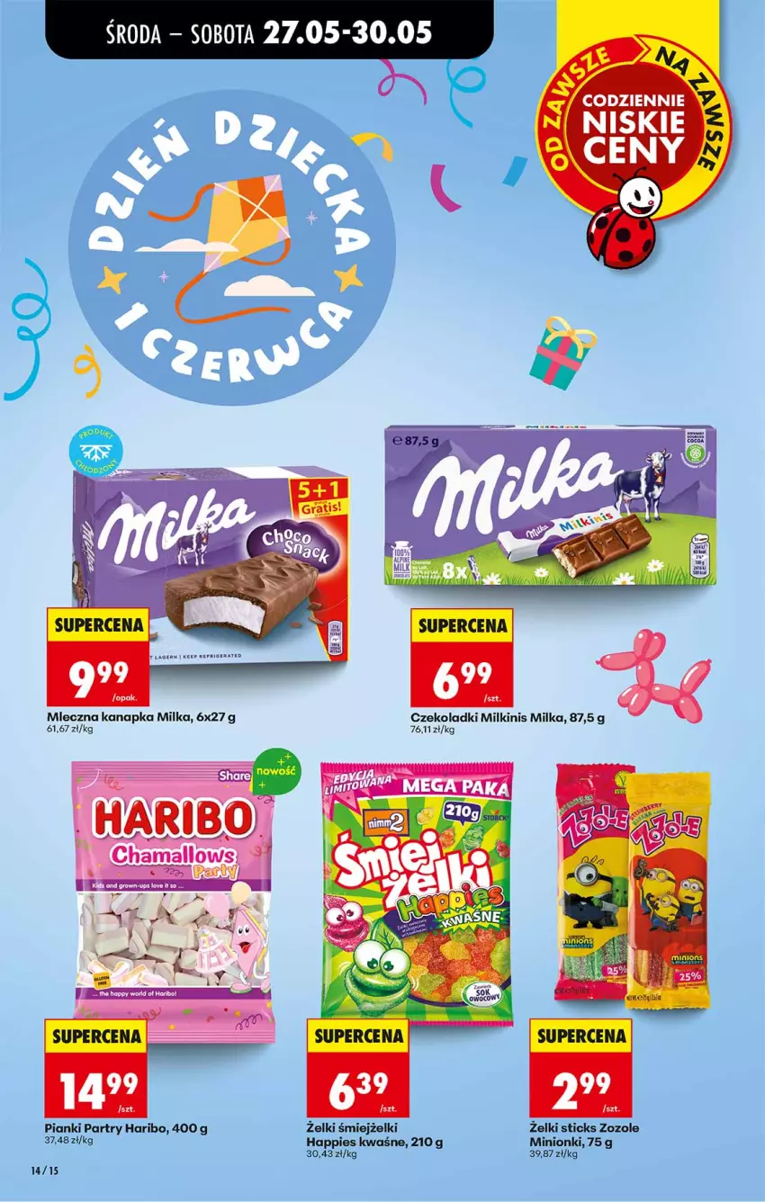 Gazetka promocyjna Biedronka - Od Środy - ważna 27.05 do 28.05.2026 - strona 14 - produkty: Haribo, Milka, Mleczna kanapka