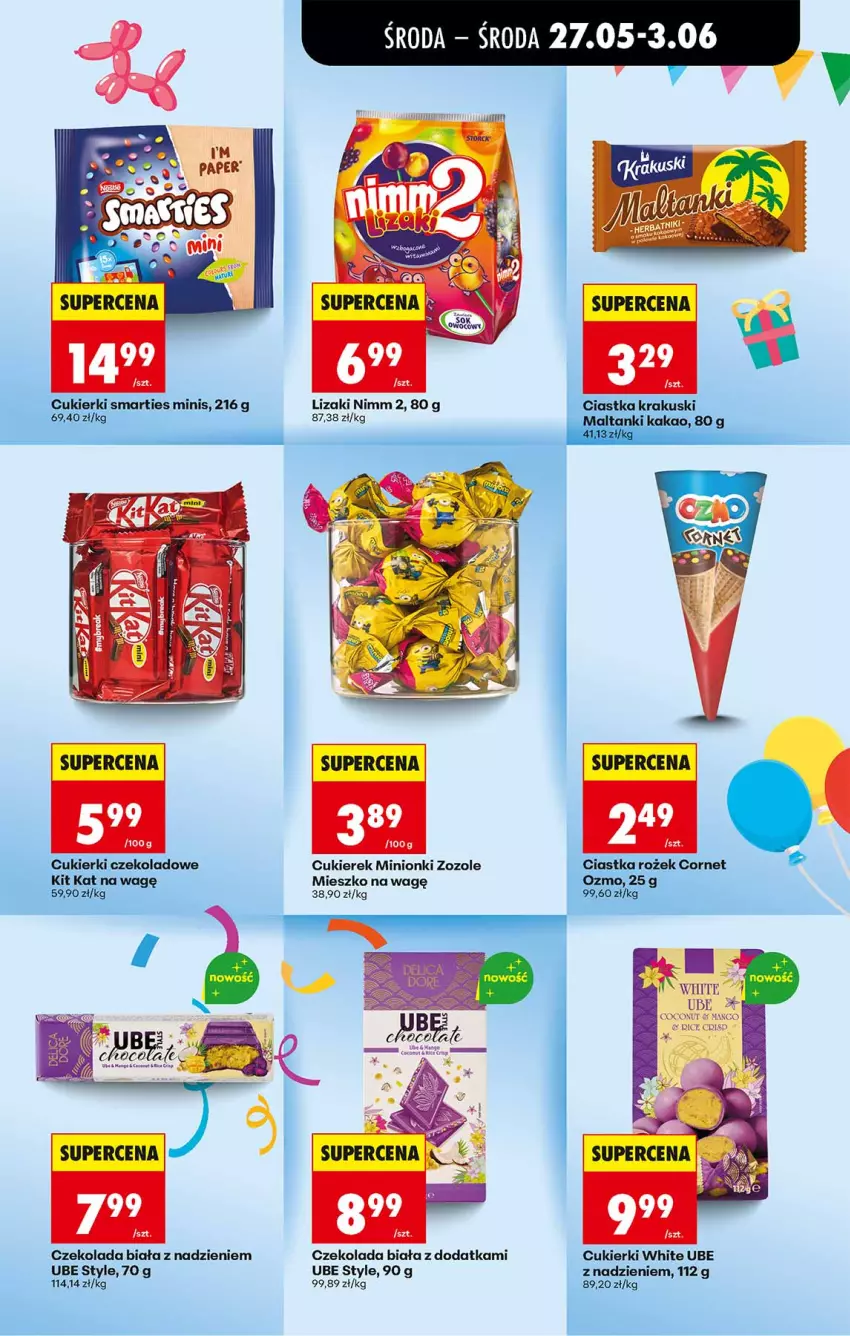 Gazetka promocyjna Biedronka - Od Środy - ważna 27.05 do 28.05.2026 - strona 15 - produkty: Ciastka, Cukier, Cukierki, Czekolada, Kit Kat, Lizaki