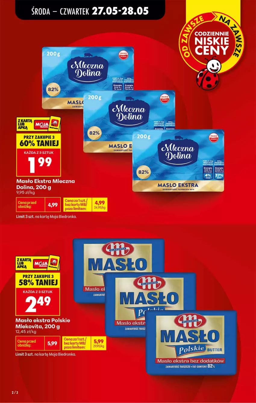 Gazetka promocyjna Biedronka - Od Środy - ważna 27.05 do 28.05.2026 - strona 2 - produkty: Masło, Mleko, Mlekovita