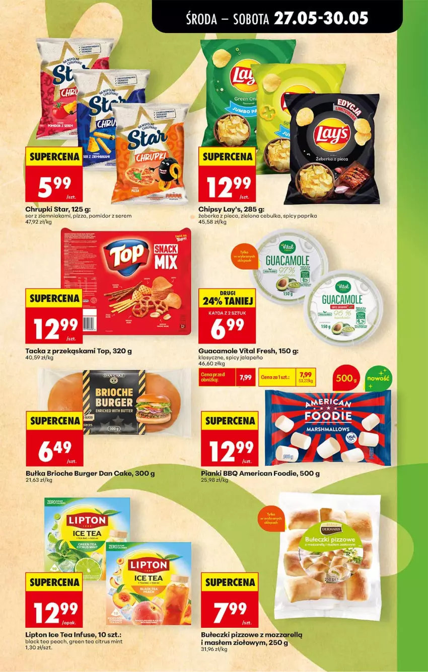 Gazetka promocyjna Biedronka - Od Środy - ważna 27.05 do 28.05.2026 - strona 33 - produkty: Amol, Bułeczki, Bułka, Burger, Chipsy, Chrupki, Dan Cake, Ice tea, Lack, Lipton, Mars, Marshmallows, Mule, Piec, Pizza, Ser, Top