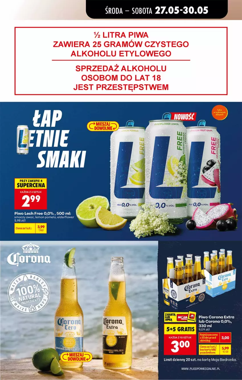 Gazetka promocyjna Biedronka - Od Środy - ważna 27.05 do 28.05.2026 - strona 51 - produkty: Corona Extra, Fa, Gin, Gra, Piwo, Pomelo