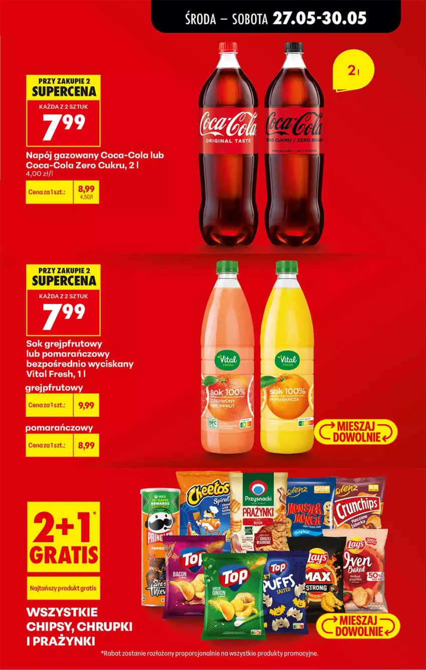 Gazetka promocyjna Biedronka - Od Środy - ważna 27.05 do 28.05.2026 - strona 9 - produkty: Chipsy, Chrupki, Coca-Cola, Gra, Grejpfrut, Napój, Napój gazowany, Por, Sok