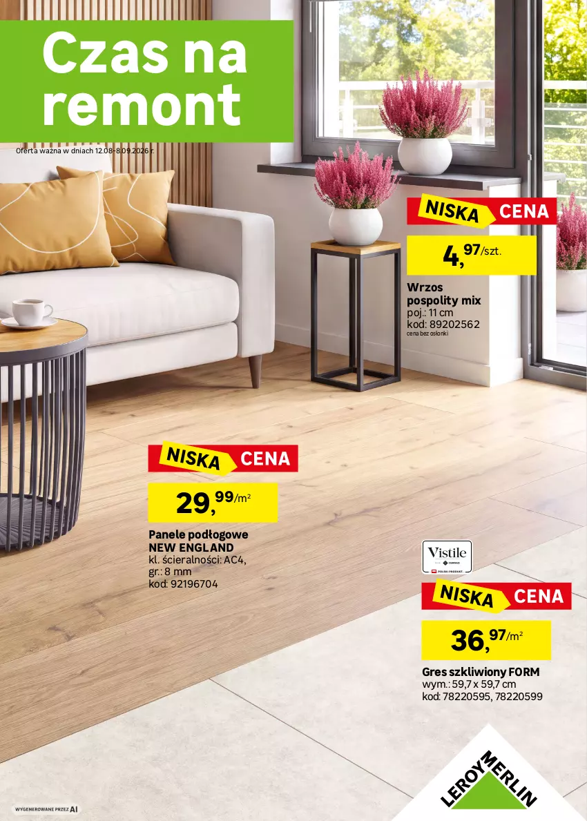 Gazetka promocyjna Leroy Merlin - Gazetka Leroy Merlin - ważna 12.08 do 08.09.2026 - strona 1 - produkty: Gres, Gres szkliwiony
