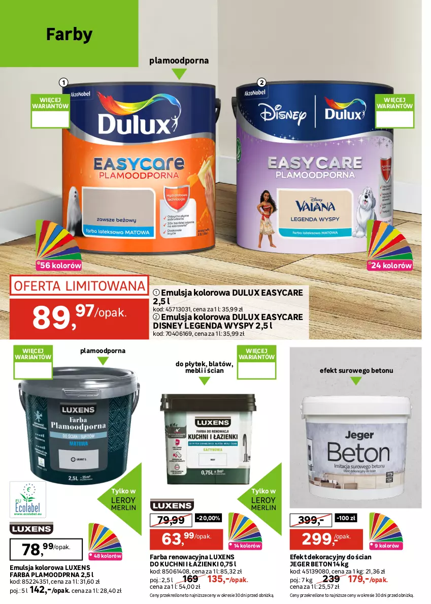 Gazetka promocyjna Leroy Merlin - Gazetka Leroy Merlin - ważna 12.08 do 08.09.2026 - strona 10 - produkty: Disney, Dulux, Emulsja, Fa, Farba lateksowa, Gra, Luxens, Por, Sport, Szal, Tran