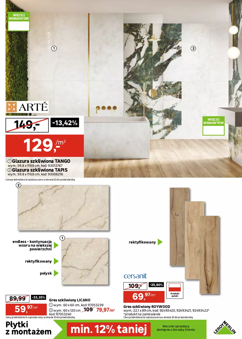 Gazetka promocyjna Leroy Merlin - Gazetka Leroy Merlin - ważna 12.08 do 08.09.2026 - strona 17 - produkty: Glazura, Gres, Gres szkliwiony, Lazur