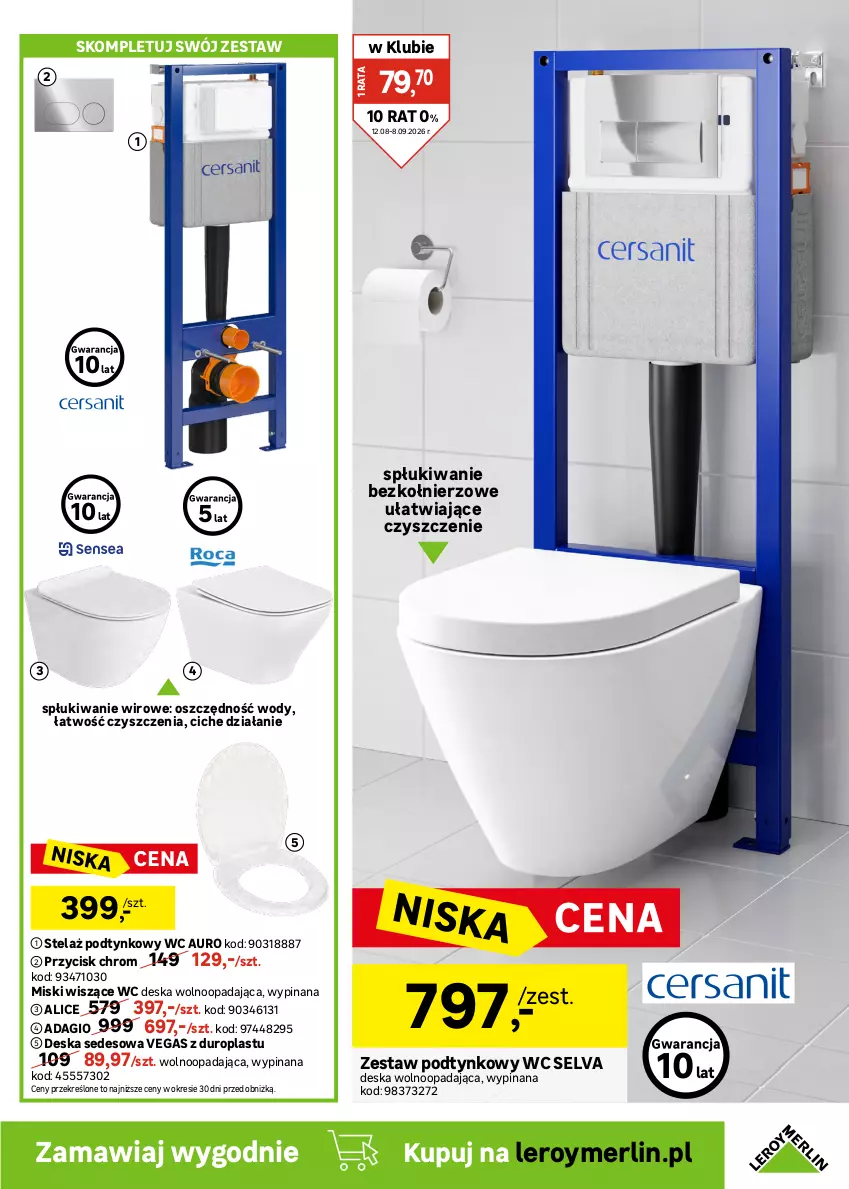 Gazetka promocyjna Leroy Merlin - Gazetka Leroy Merlin - ważna 12.08 do 08.09.2026 - strona 23 - produkty: Deska sedesowa, Deska wolnoopadająca, Kompakt WC, Zestaw podtynkowy WC