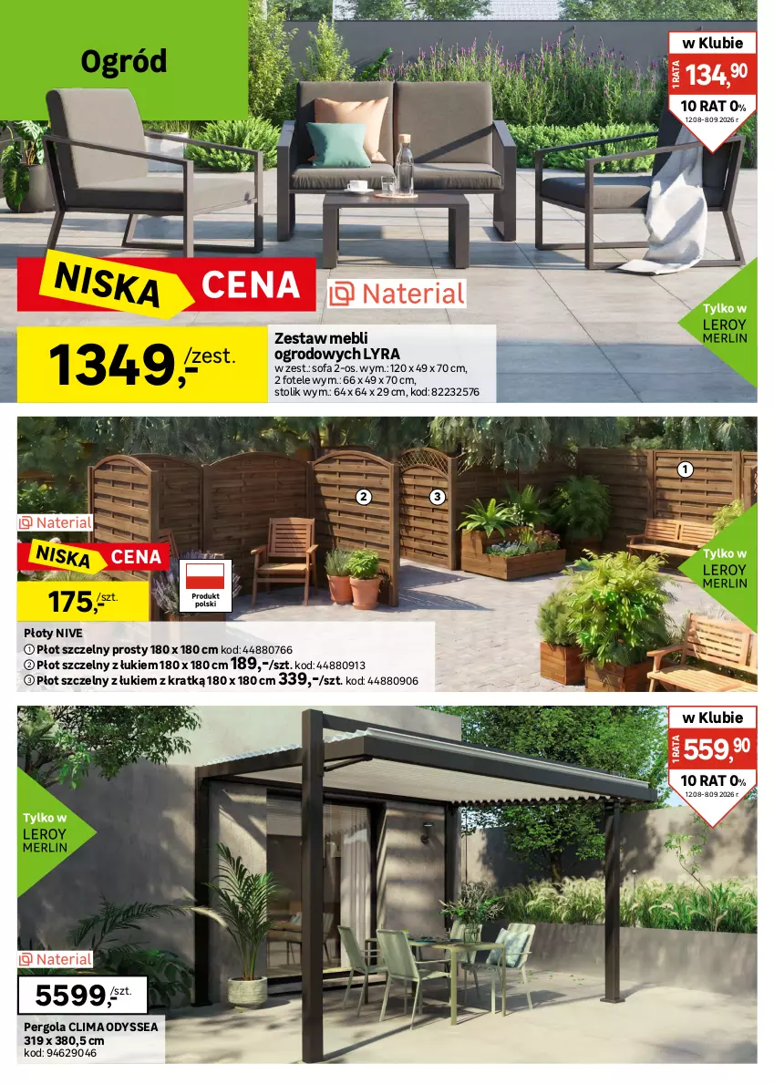 Gazetka promocyjna Leroy Merlin - Gazetka Leroy Merlin - ważna 12.08 do 08.09.2026 - strona 26 - produkty: Fa, Fotel, Garaż, Kamera, Kosiarka, Kosz, Ogród, Por, Robot, Ser, Sofa, Sport, Stolik, Tarcza tnąca, Tran