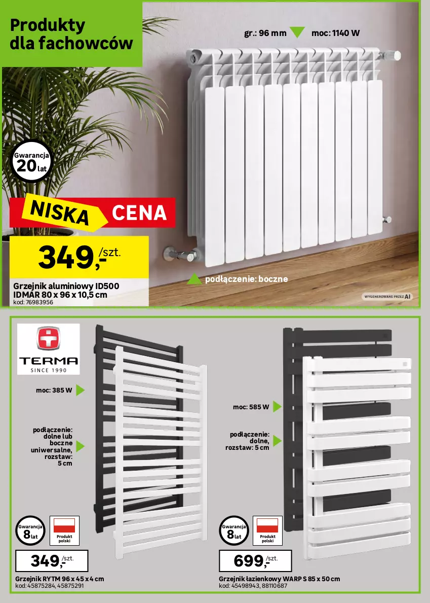 Gazetka promocyjna Leroy Merlin - Gazetka Leroy Merlin - ważna 12.08 do 08.09.2026 - strona 32 - produkty: Fa, Gniazdo pojedyncze, Grzejnik, Grzejnik łazienkowy, Przewód, Ramka, Ser, Sok, Włącznik podwójny, Włącznik pojedynczy