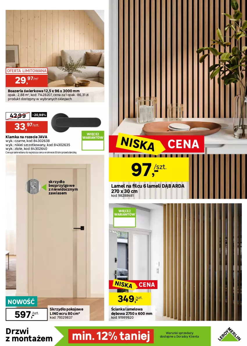 Gazetka promocyjna Leroy Merlin - Gazetka Leroy Merlin - ważna 12.08 do 08.09.2026 - strona 7 - produkty: Boazeria, Drzwi, Klamka, LG, Por, Ser, Sok