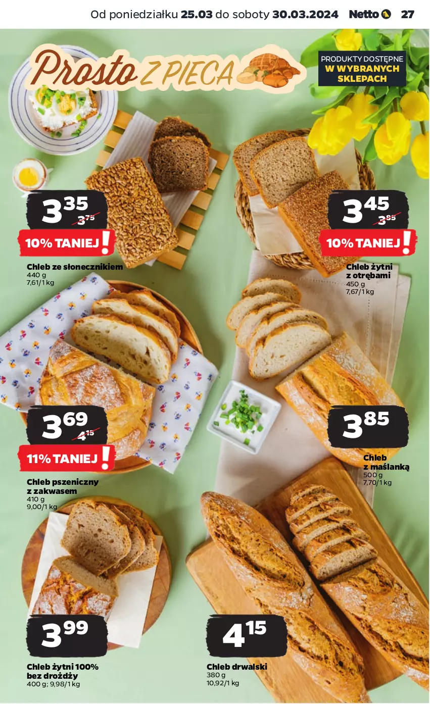 Gazetka promocyjna Netto - Od Poniedziałku - ważna 25.03 do 30.03.2024 - strona 27 - produkty: Chleb
