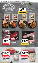 Gazetka promocyjna Netto - Od Poniedziałku - Gazetka - ważna od 30.03 do 30.03.2024 - strona 10 - produkty: Piec, Stek wołowy, Szynka wieprzowa, Stek, Królik, Tusz, Szynka, Schab wieprzowy, Boczek, Rostbef, Mięso