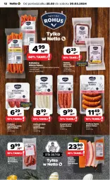 Gazetka promocyjna Netto - Od Poniedziałku - Gazetka - ważna od 30.03 do 30.03.2024 - strona 12 - produkty: Piec, Pasztet, Stół, Kiełbaski białe, Boczek, Frankfurterki, Kabanos, Kiełbasa, Kiełbasa śląska