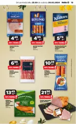 Gazetka promocyjna Netto - Od Poniedziałku - Gazetka - ważna od 30.03 do 30.03.2024 - strona 13 - produkty: Kurczak, Krakus, Por, Parówki, Madej Wróbel, Szynka, Sport, Morliny, Kiełbasa, Berlinki, Ogonówka, Kiełbasa śląska