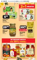 Gazetka promocyjna Netto - Od Poniedziałku - Gazetka - ważna od 30.03 do 30.03.2024 - strona 20 - produkty: Kawa rozpuszczalna, Gra, Kawa ziarnista, Kawa, Teekanne, Mocca Fix Gold, Jacobs, Woseba, Herbata