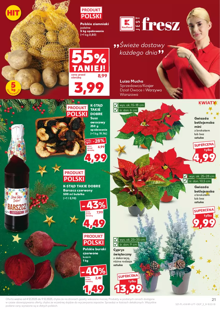 Gazetka promocyjna Kaufland - Gazetka tygodnia - ważna 04.12 do 09.12.2025 - strona 21 - produkty: Buraki, Gwiazda, Owoce, Warzywa, Ziemniaki