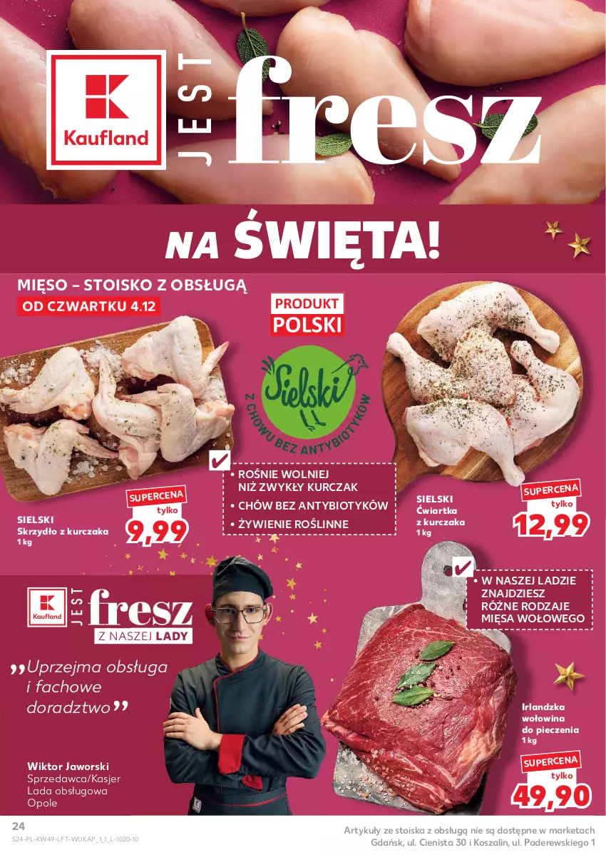 Gazetka promocyjna Kaufland - Gazetka tygodnia - ważna 04.12 do 09.12.2025 - strona 24 - produkty: Fa, Kosz, Kurczak, Mięso, Piec, Szal, Wołowina