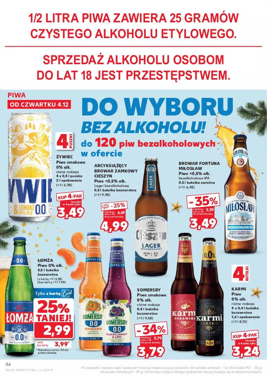 Gazetka promocyjna Kaufland - Gazetka tygodnia - ważna 04.12 do 09.12.2025 - strona 46 - produkty: Fortuna, Gra, Karmi, Piwa, Piwo, Sok, Somersby