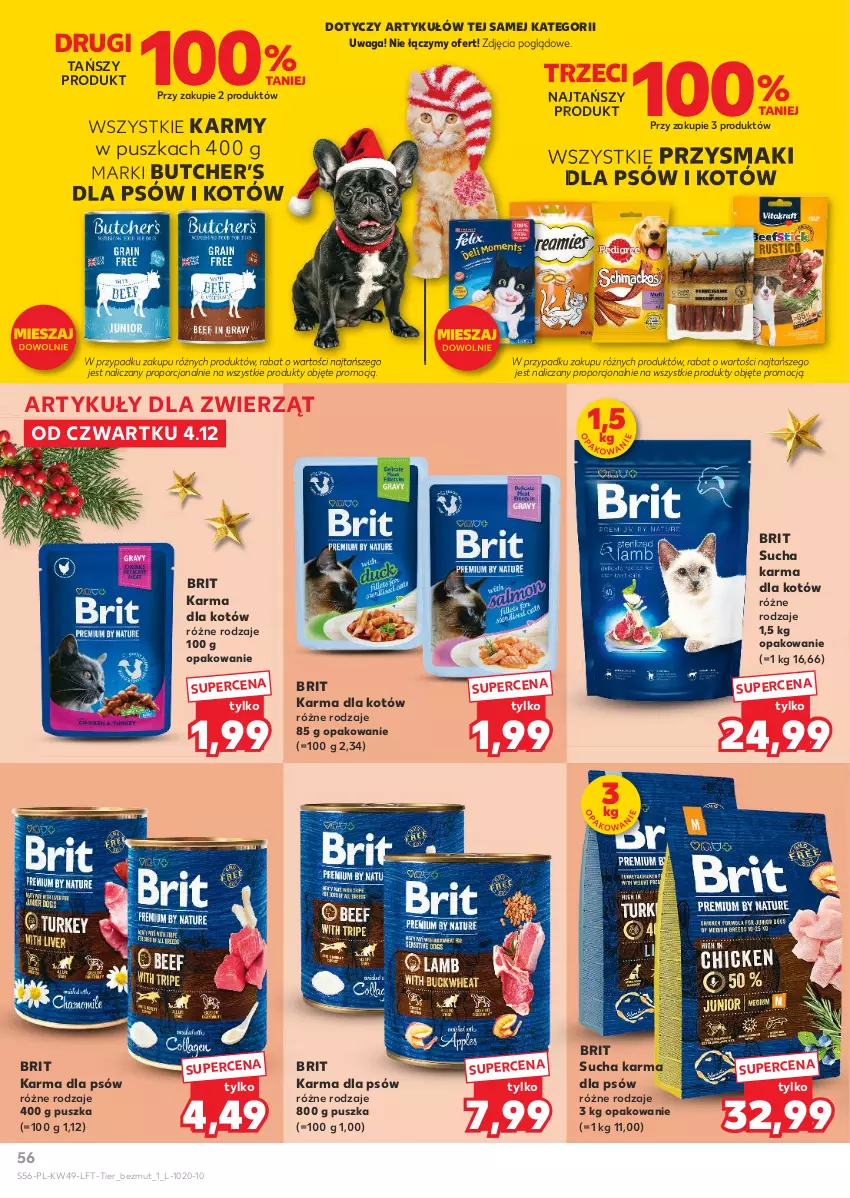Gazetka promocyjna Kaufland - Gazetka tygodnia - ważna 04.12 do 09.12.2025 - strona 56 - produkty: Brit, Por, Przysmaki, Sucha karma, Waga