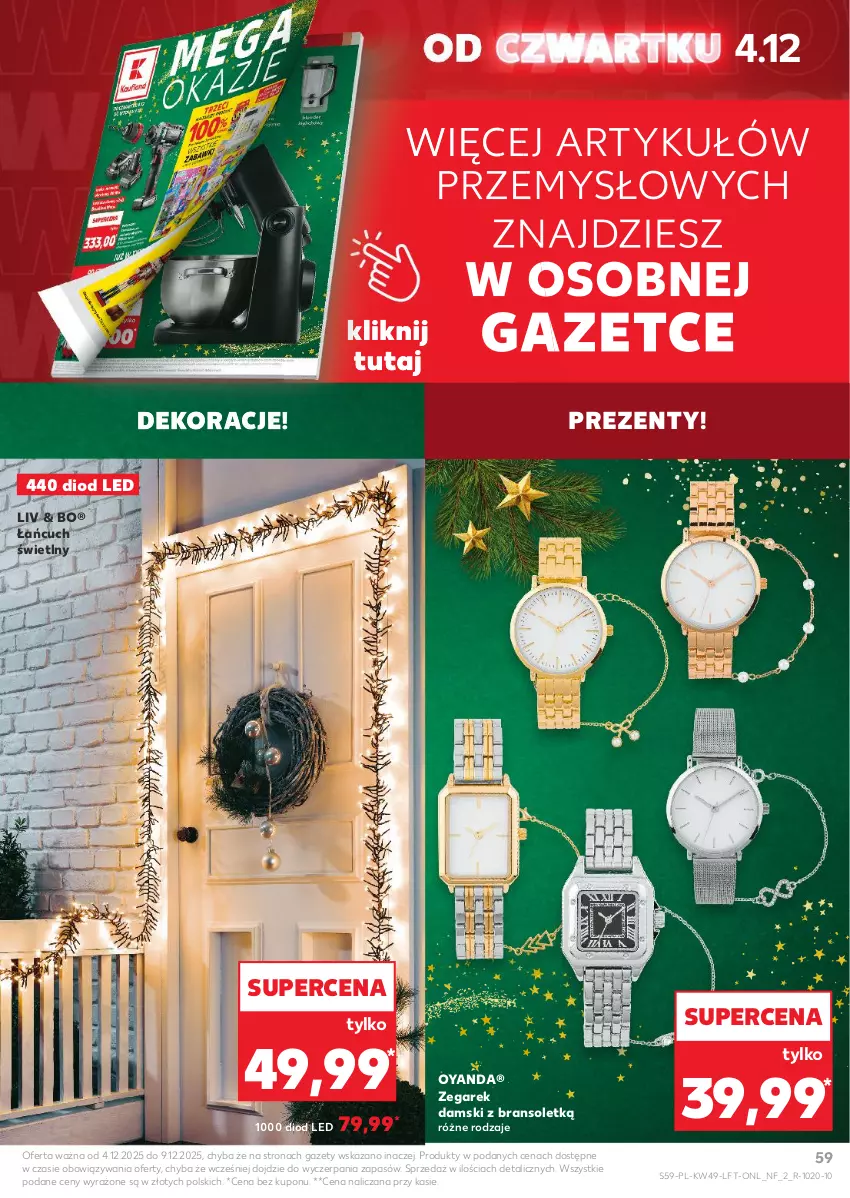 Gazetka promocyjna Kaufland - Gazetka tygodnia - ważna 04.12 do 09.12.2025 - strona 59 - produkty: Zegar, Zegarek