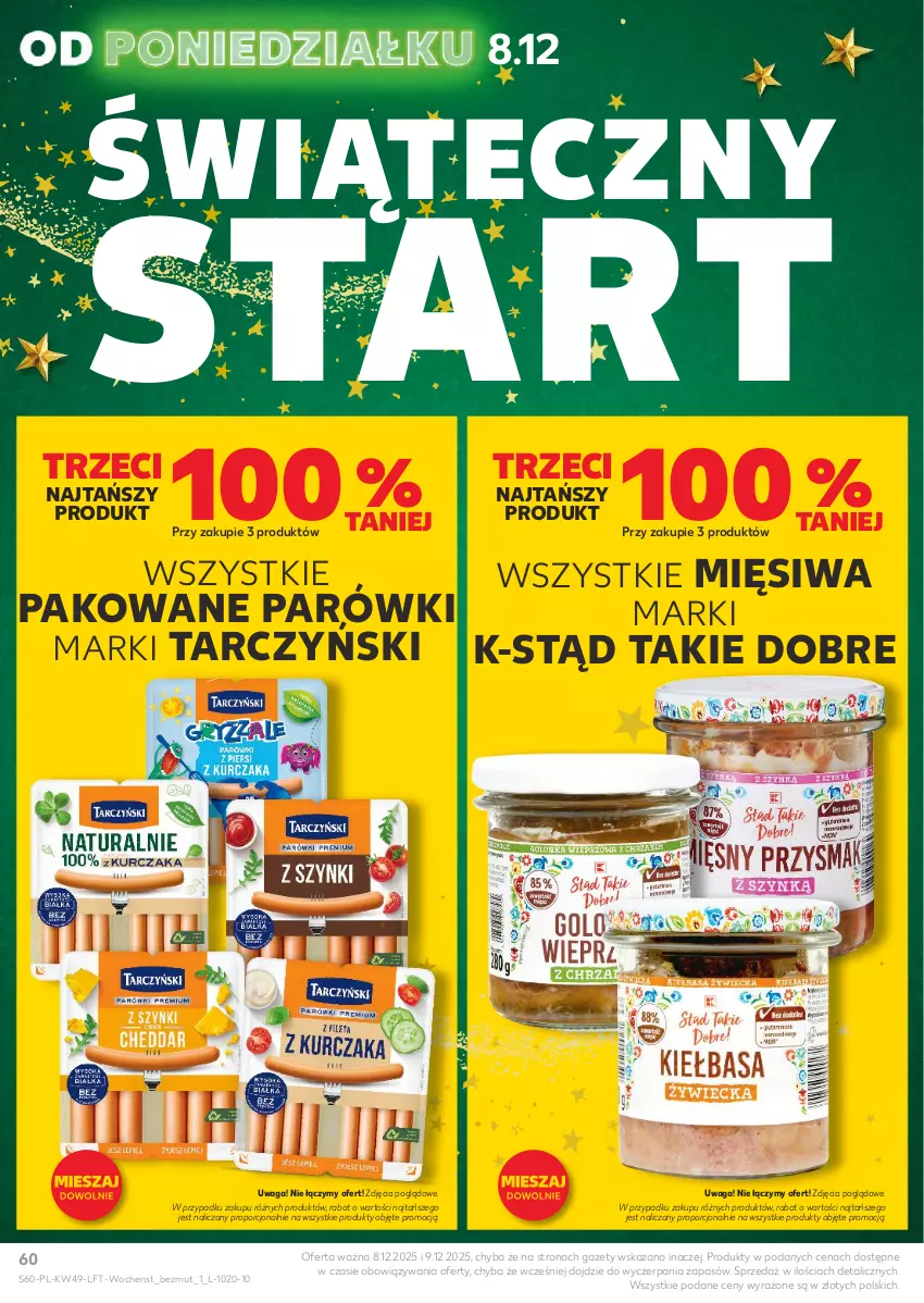 Gazetka promocyjna Kaufland - Gazetka tygodnia - ważna 04.12 do 09.12.2025 - strona 60 - produkty: Parówki, Por, Tarczyński, Waga