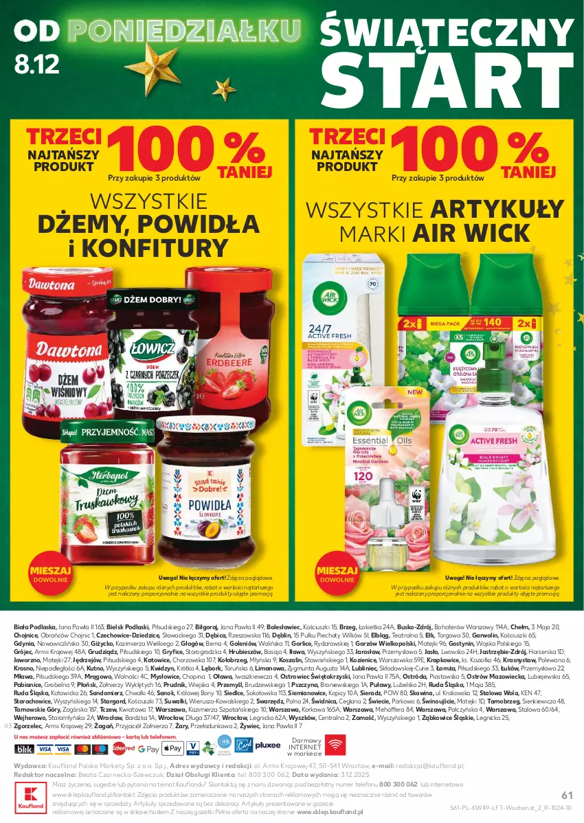 Gazetka promocyjna Kaufland - Gazetka tygodnia - ważna 04.12 do 09.12.2025 - strona 61 - produkty: Air Wick, BIC, Dres, Dżem, Gry, Kosz, LANA, Piast, Piec, Podlaski, Por, Sok, Szal, Telefon, Waga, Wino