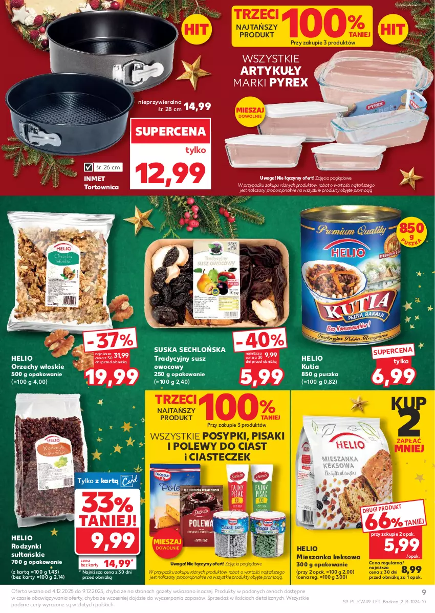 Gazetka promocyjna Kaufland - Gazetka tygodnia - ważna 04.12 do 09.12.2025 - strona 9 - produkty: Helio, Orzechy włoskie, Por, Rodzynki, Tortownica, Waga