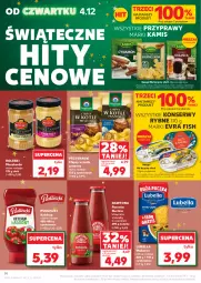Gazetka promocyjna Kaufland - Gazetka tygodnia - Gazetka - ważna od 09.12 do 09.12.2025 - strona 14 - produkty: Lubella, Ketchup, Makaron, Dawtona, Sok, Ser, Por, Mus, Evra Fish, Rust, Bell, Chipsy, Przyprawy, Przysnacki, Bazyl, Bella, Pudliszki, Waga, Kamis, Musztarda