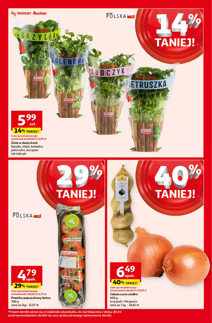 Gazetka promocyjna Auchan - Pewność Niskich Cen Hipermarket - ważna 19.09 do 25.09.2024 - strona 11 - produkty: Baton, Bazyl, Bazylia, Cebula, Kolendra, Mięta, Pietruszka