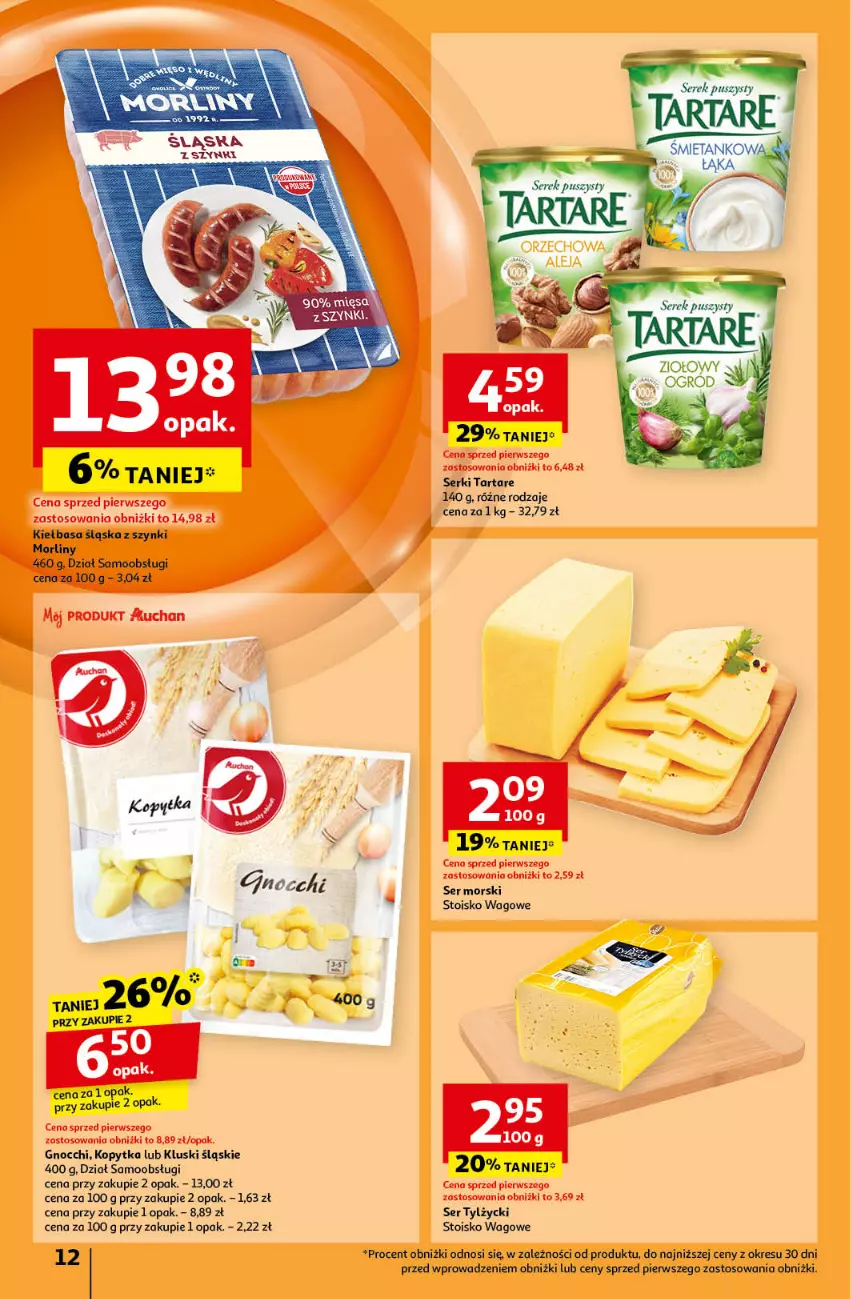 Gazetka promocyjna Auchan - Pewność Niskich Cen Hipermarket - ważna 19.09 do 25.09.2024 - strona 14 - produkty: Gnocchi, Kopytka, Ser, Ser tylżycki, Serek, Serek puszysty, Tarta, Tartare