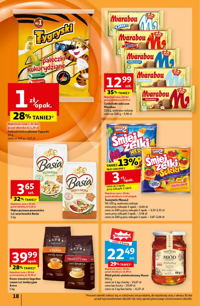 Gazetka promocyjna Auchan - Pewność Niskich Cen Hipermarket - ważna 19.09 do 25.09.2024 - strona 20 - produkty: Basia, BIC, Czekolada, Czekolada mleczna, Gry, Kawa, Kawa ziarnista, Mąka, Mąka pszenna, Miód, Nektar, Nimm2