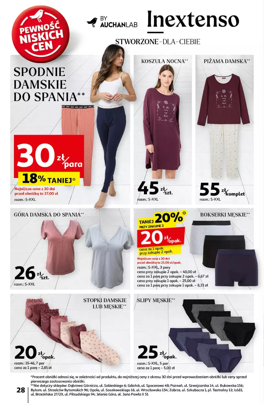 Gazetka promocyjna Auchan - Pewność Niskich Cen Hipermarket - ważna 19.09 do 25.09.2024 - strona 36 - produkty: Acer, Bokserki, Cars, Kosz, Koszula, Koszula nocna, Piżama, Ser, Slipy, Sos, Spodnie, Top