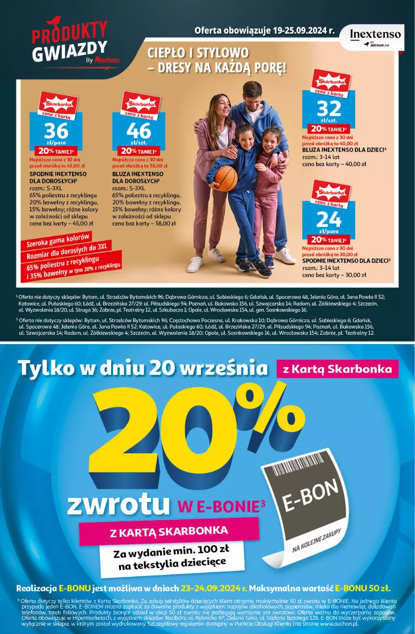 Gazetka promocyjna Auchan - Pewność Niskich Cen Hipermarket - ważna 19.09 do 25.09.2024 - strona 4 - produkty: Acer, Bluza, Cars, Dzieci, Sos, Spodnie