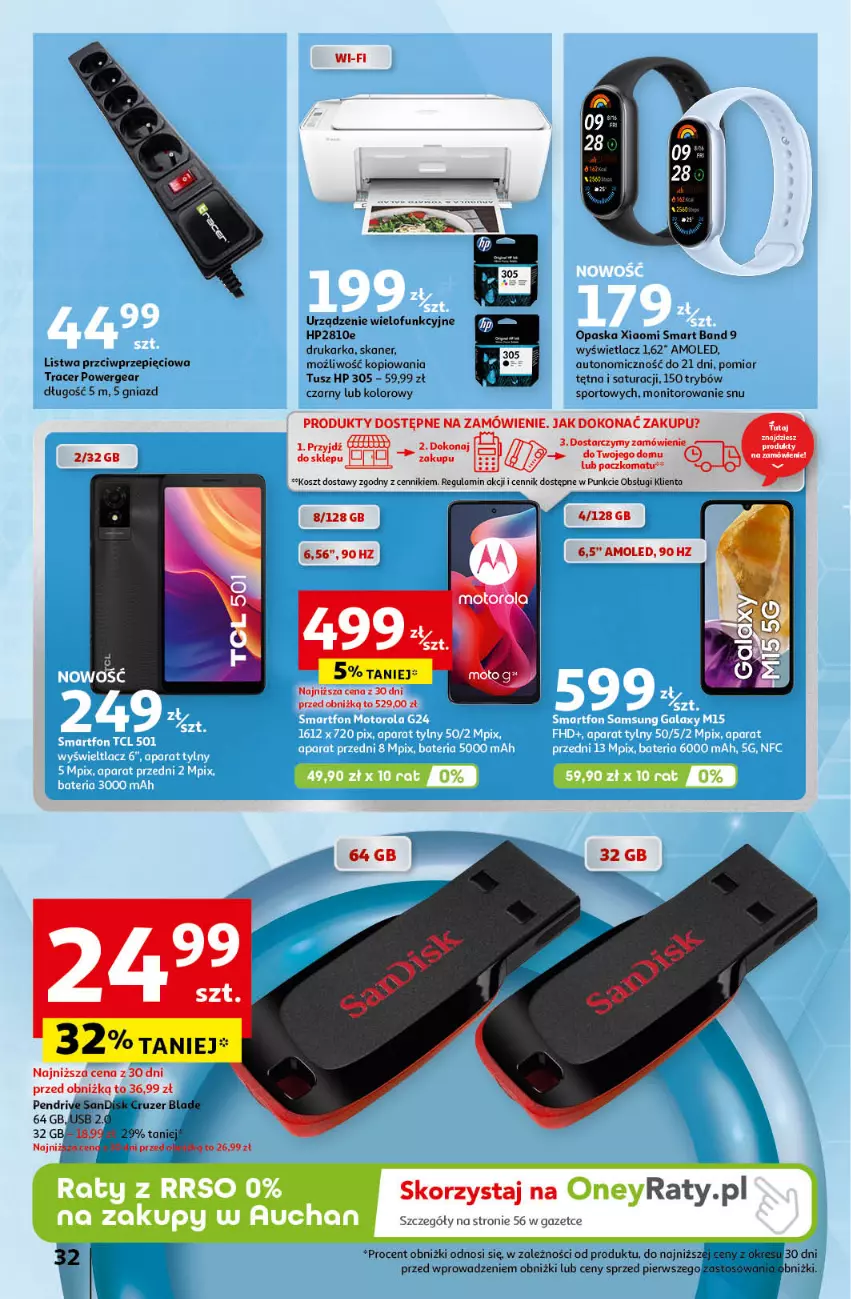 Gazetka promocyjna Auchan - Pewność Niskich Cen Hipermarket - ważna 19.09 do 25.09.2024 - strona 40 - produkty: Acer, Amol, Drukarka, HP, Kosz, Listwa, Monitor, Motorola, Opaska, Pendrive, Por, Skaner, Sport, Tusz, Urządzenie wielofunkcyjne